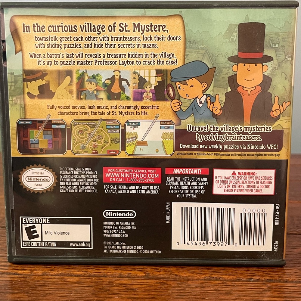 Professor Layton’s The Curious Village Nintendo DS video game - Picture 2 of 6